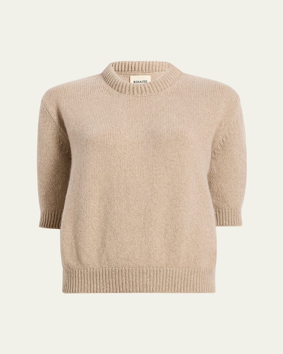 Davin Short-Sleeve Cashmere Sweater